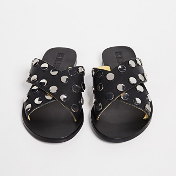 SOL SANA Leather Studded Slide Sandals - Picture 7 of 8